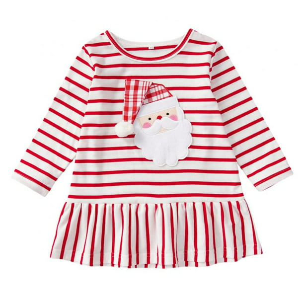 Mandy Mandystore Toddler Newborn Infant Kids Baby Girls Deer Santa Striped Princess Dress Christmas Outfits Clothes 